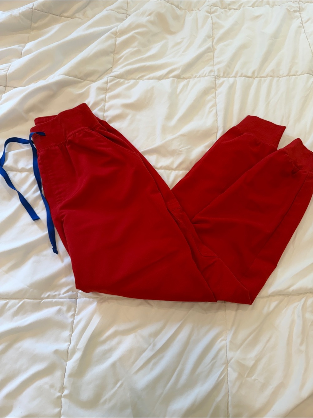 Figs Winning Red High Waisted Zamora Joggers